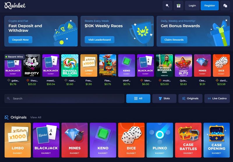 Popular games at Rainbet